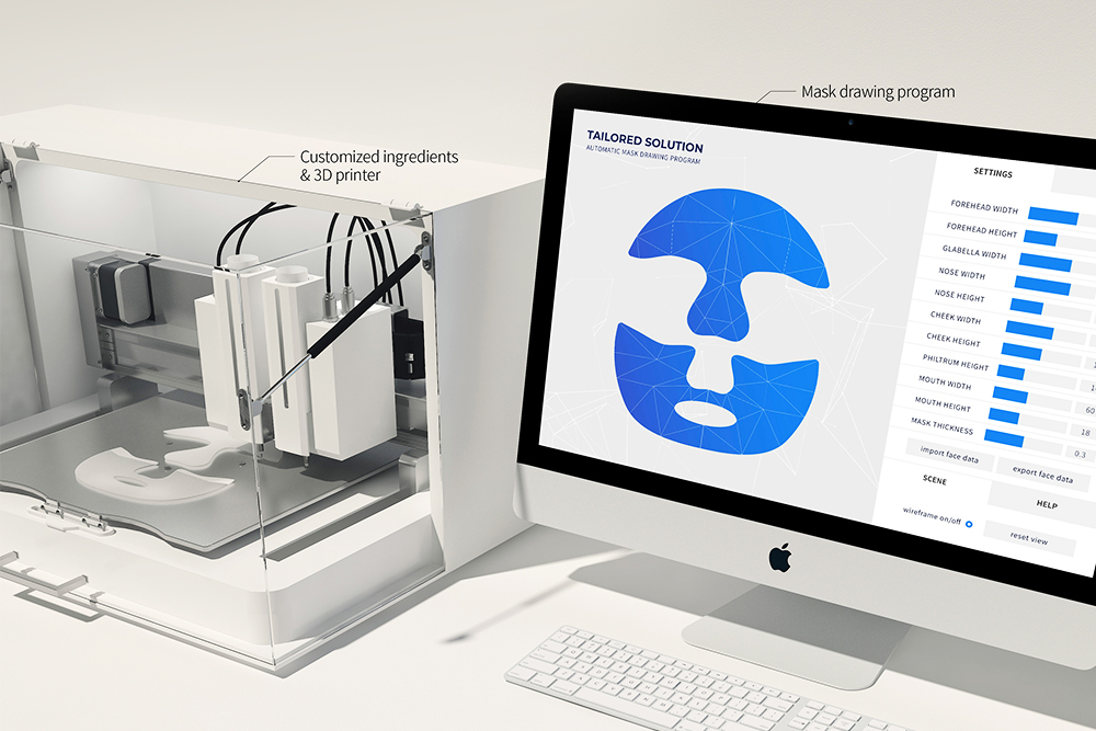 Tailored Facial Mask Pack 3D Printing System